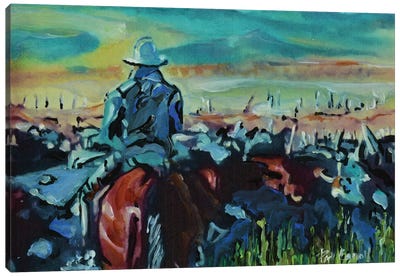 Running The Herd Canvas Art Print - Patricia Carroll