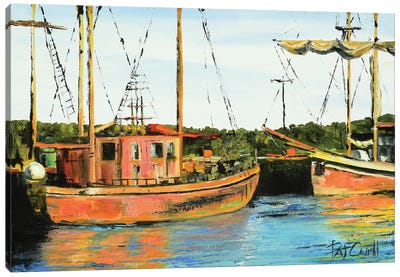 Boat Reflection Canvas Art Print - Patricia Carroll