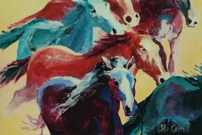 Colorful Stampede by Patricia Carroll canvas print