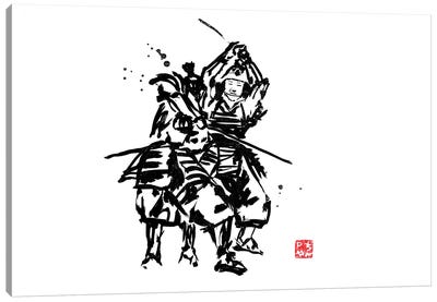 One Movement III Canvas Art Print - Samurai Art