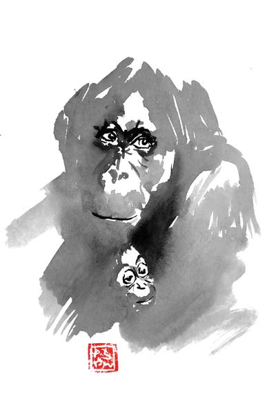 Orangutans: Orangutan Family by Péchane