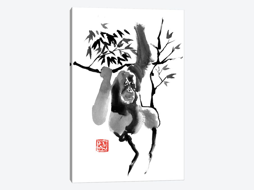 Orangutan In Tree by Péchane 1-piece Canvas Wall Art