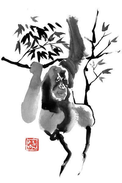 Orangutans: Orangutan In Tree by Péchane