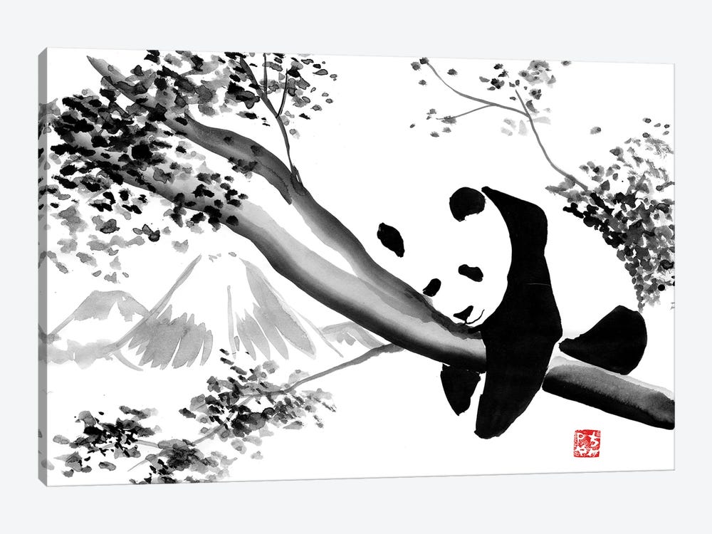 Panda's Tree by Péchane 1-piece Canvas Artwork