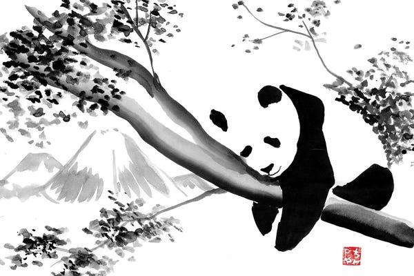 Black & White: Panda's Tree by Péchane