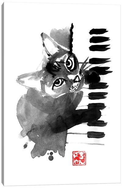 Pianist Cat Canvas Art Print - Péchane