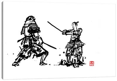 Samurais Fight Canvas Art Print - Samurai Art