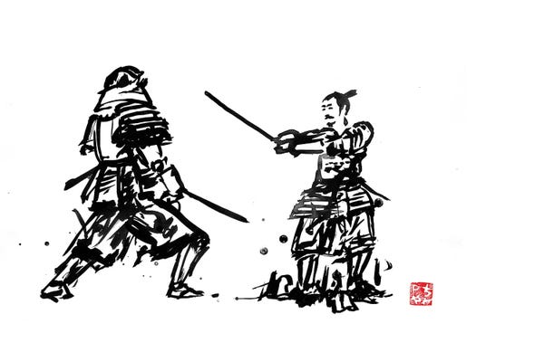Japanese Culture: Samurais Fight by Péchane