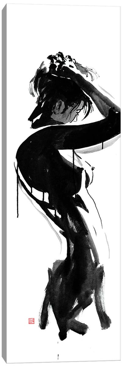 Shower Canvas Art Print - Black, White & Red Art