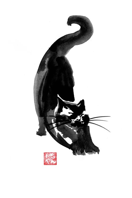 Stretching Cat by Péchane wall art