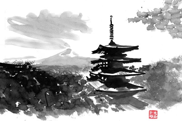 Black & White Scenic Art: Temple by Péchane