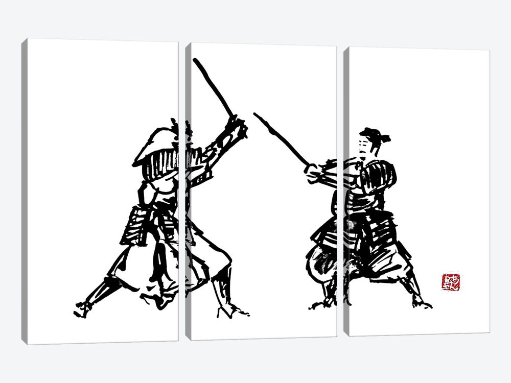 The Honor Of The Samurai I by Péchane 3-piece Canvas Print