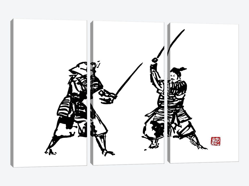 The Honor Of The Samurai II by Péchane 3-piece Canvas Wall Art