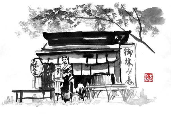 Black & White & Red: The Little Shop by Péchane