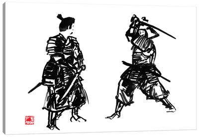 Touching Swords I Canvas Art Print - Samurai Art