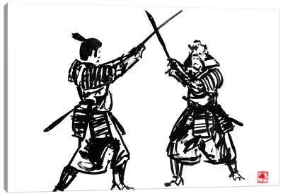 Touching Swords II Canvas Art Print - Samurai Art