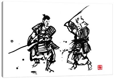 Touching Swords III Canvas Art Print - Samurai Art