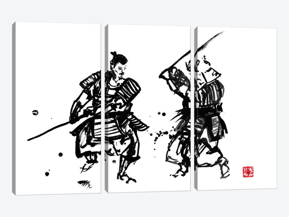 Touching Swords III by Péchane 3-piece Canvas Artwork