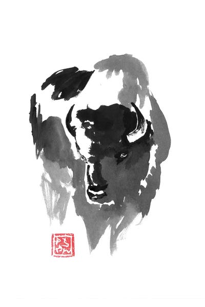 Black & White Animal Art: Buffle by Péchane
