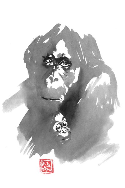 Gorillla Family by Péchane acrylic art print
