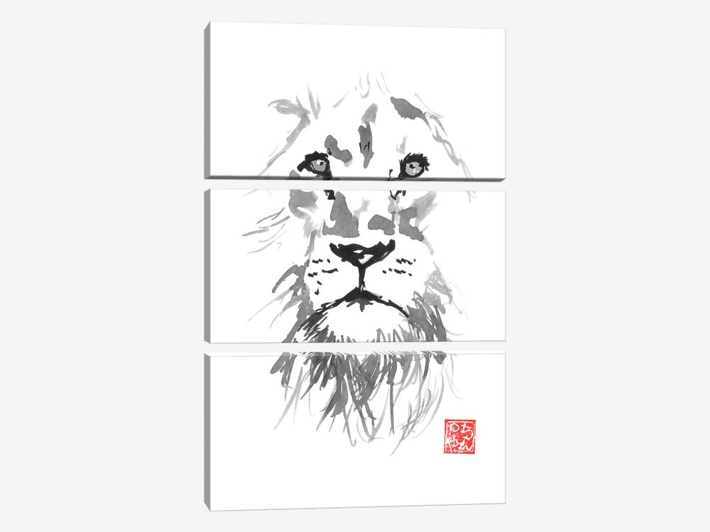 Lion In White by Péchane 3-piece Art Print