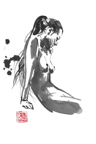 Black & White & Red: Sea Shore by Péchane