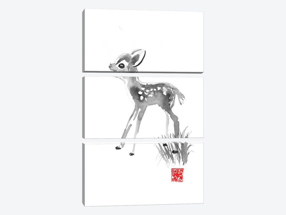 Small Deer by Péchane 3-piece Canvas Art