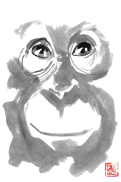 Smiling Orangutan by Péchane wall art