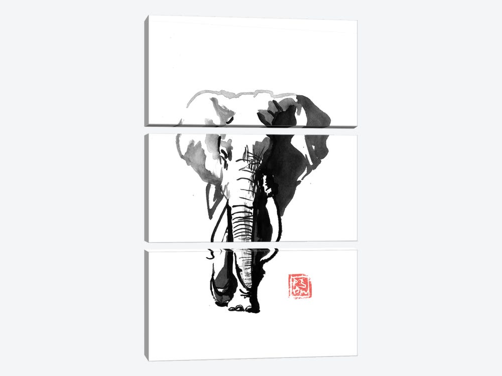 Walking Elephant by Péchane 3-piece Canvas Art Print