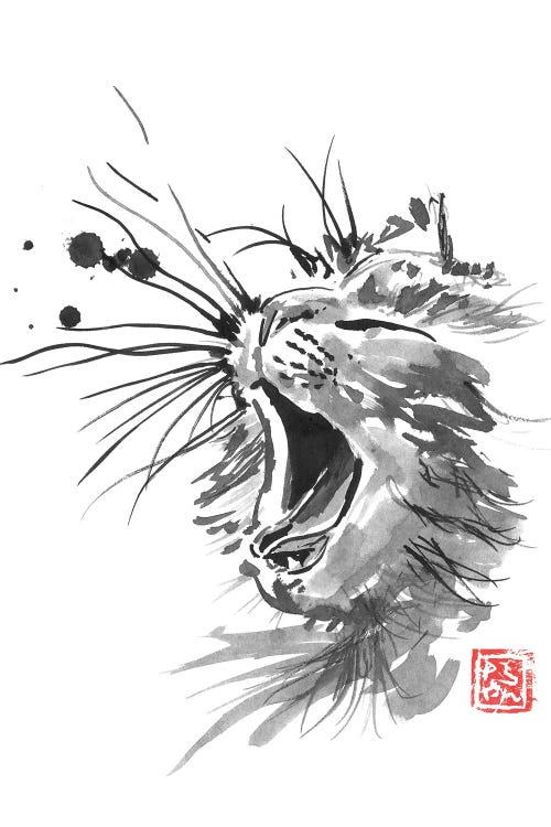 Yawning Cat by Péchane wall art