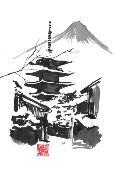 Asia: Fuji San And Temple by Péchane
