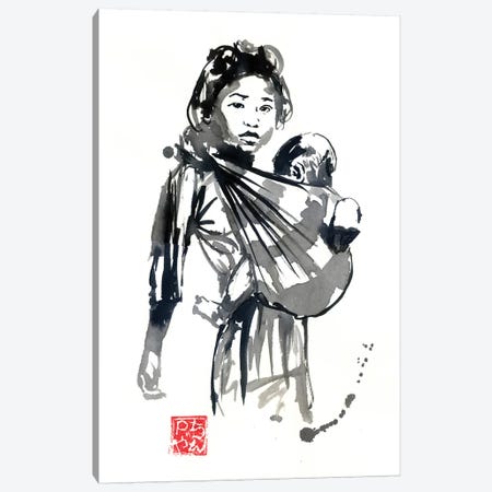 Girl And Baby Canvas Print #PCN268} by Péchane Canvas Print