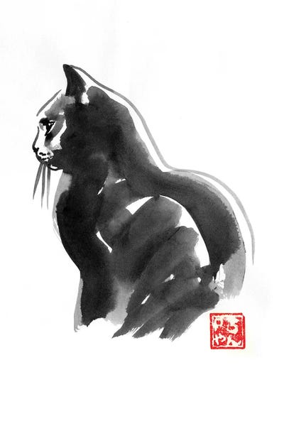 Black & White & Red: Profile Cat by Péchane