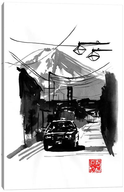 Fujiyoshida And Car Canvas Art Print - Péchane