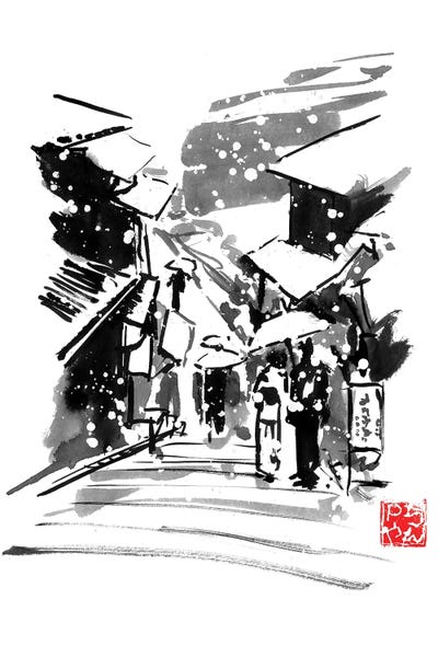 Fujiyoshida: Fujiyoshida Under Snow by Péchane
