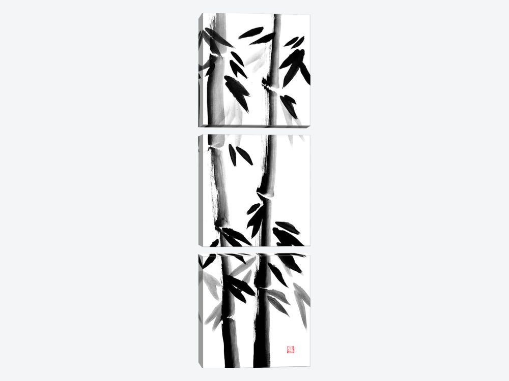 Bamboos On Canvas by Péchane 3-piece Art Print