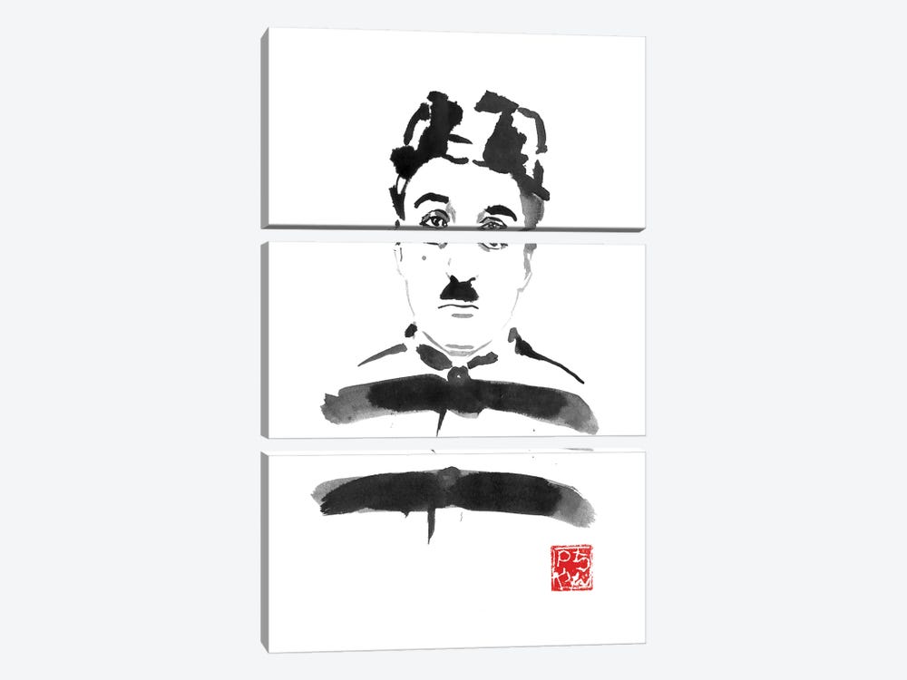 Charlie Chaplin Prisoner by Péchane 3-piece Canvas Art Print