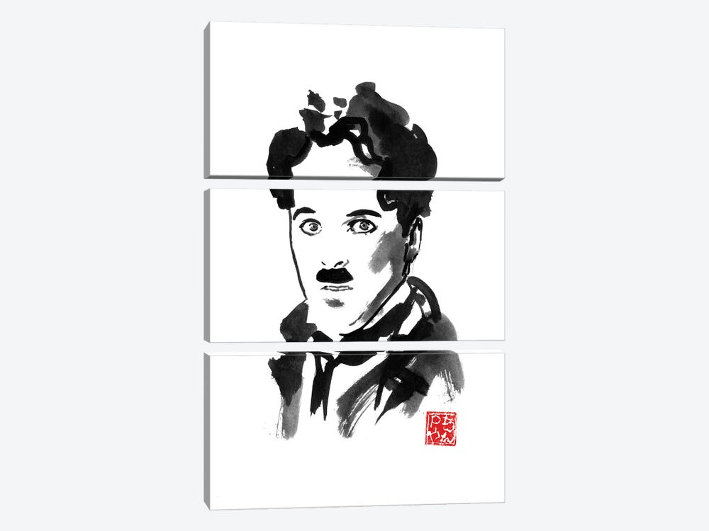 Charlie Chaplin by Péchane 3-piece Canvas Art