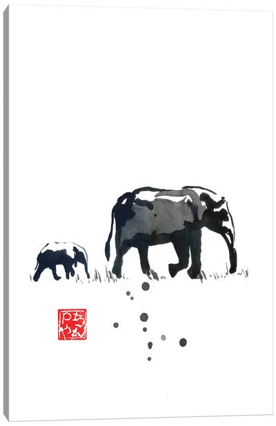 Elephant Family Canvas Art Print - Péchane