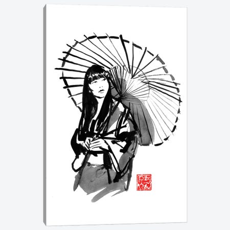 Umbrella's Geisha Canvas Print #PCN303} by Péchane Canvas Art