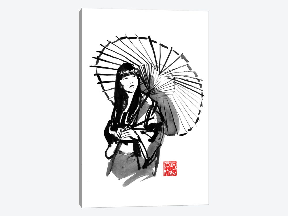 Umbrella's Geisha by Péchane 1-piece Canvas Print