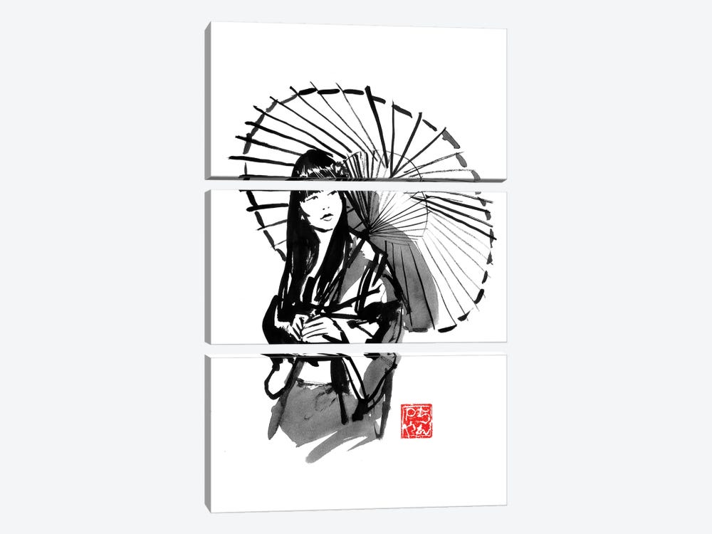 Umbrella's Geisha by Péchane 3-piece Art Print