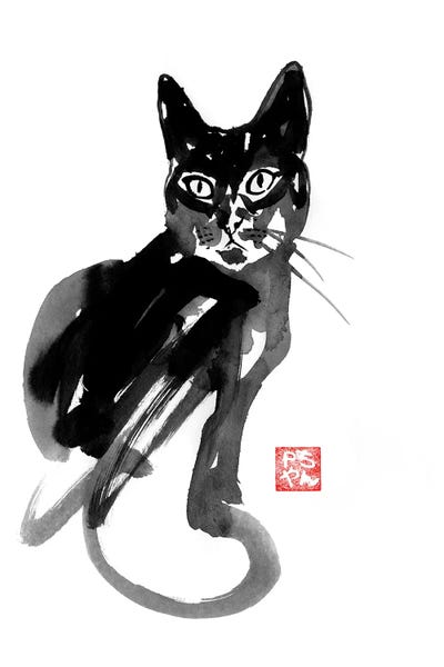 Black Cats: Chinese Cat by Péchane