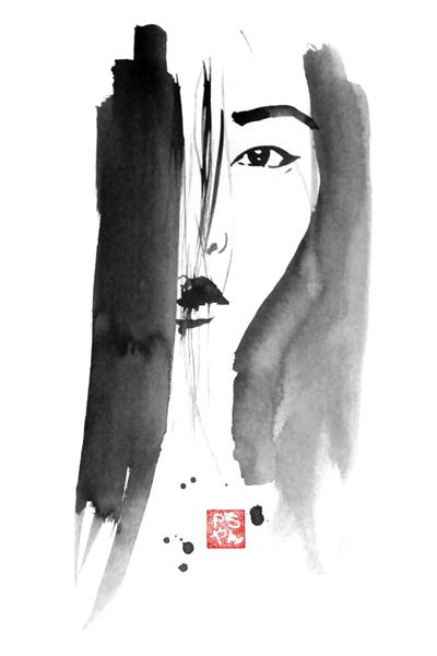 Chinese Woman Portrait by Péchane metal wall art