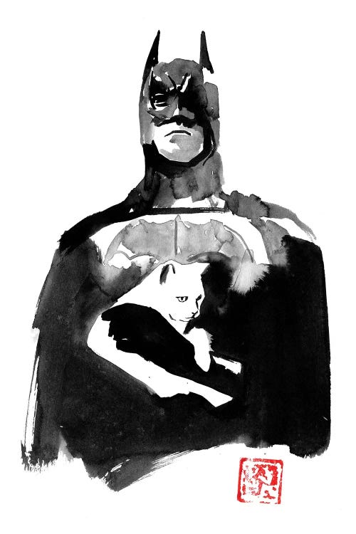 Batman With His Cat