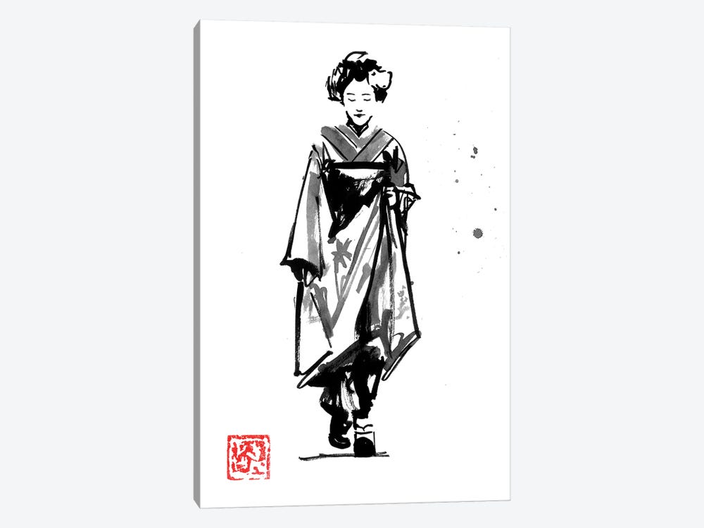 Geisha Walking by Péchane 1-piece Art Print