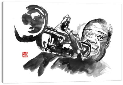 Louis Armstrong Canvas Art Print - Jazz Art