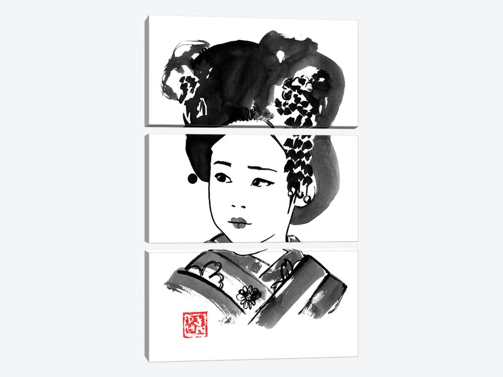 Petite Japonaise by Péchane 3-piece Canvas Art Print