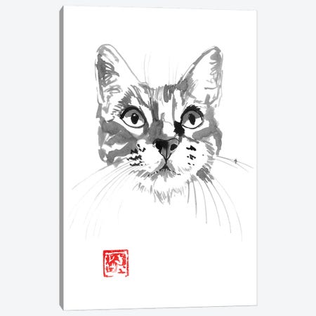Cute Cat Face Canvas Print #PCN357} by Péchane Canvas Art