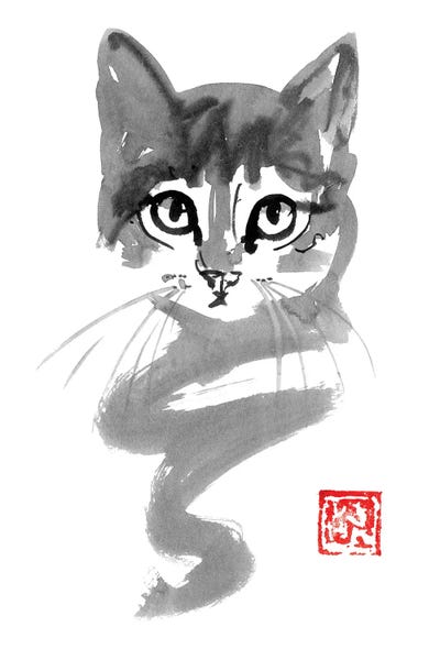 Cute Cat Line by Péchane canvas print